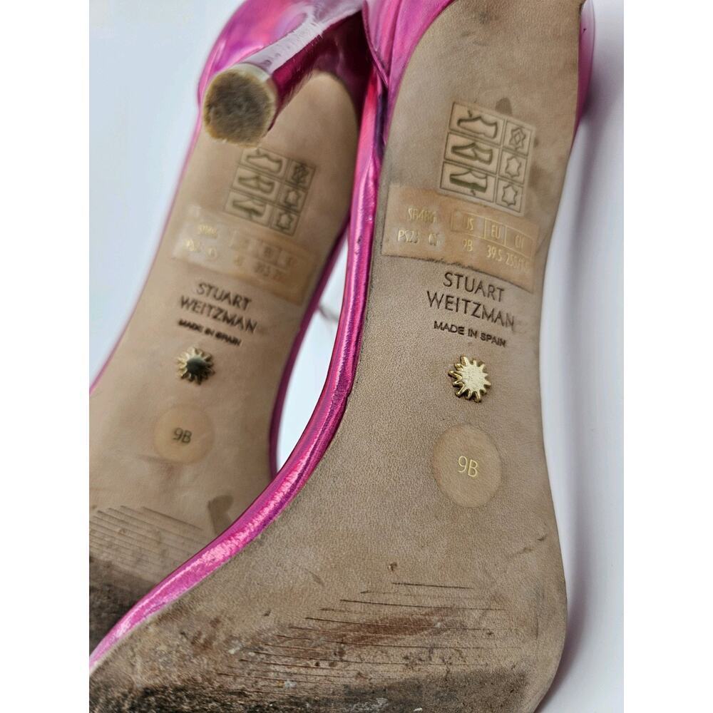 Stuart Weitzman Nudistcurve 100 Stilleto Heel in Pink Fushia Iridesent Women 9 - Picture 9 of 10